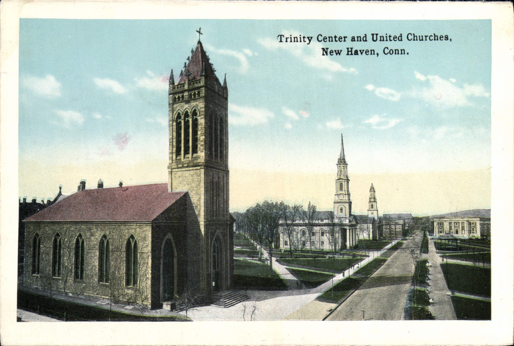 Centro e iglesias unidas New Haven de la trinidad de la POSTAL de la VENDIMIA