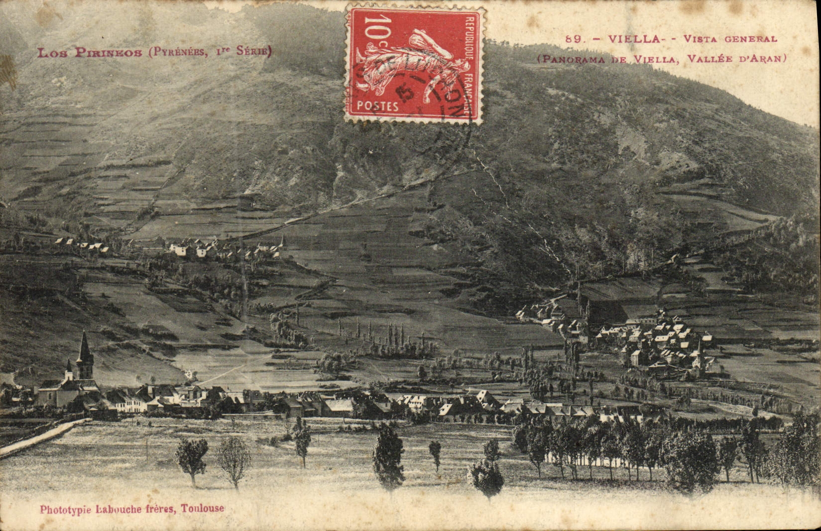 VINTAGE POSTCARD Viella Vista General Valley of Aran