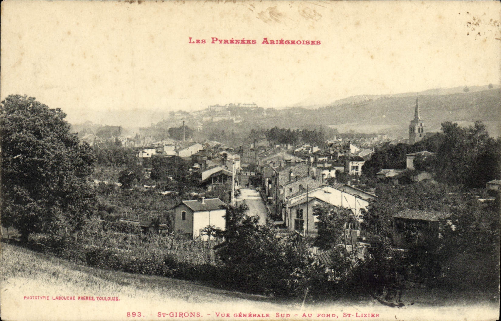 VINTAGE POSTCARD St Bosoms View Southern At the bottom St Lizier