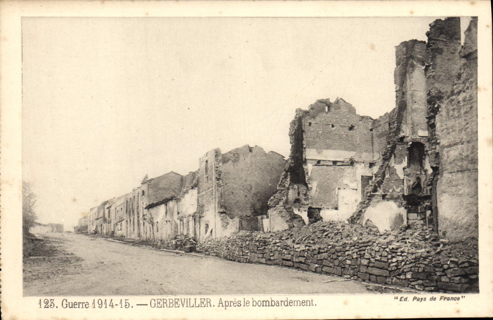 VINTAGE POSTCARD Gerbeviller After the Militaria Bombardment