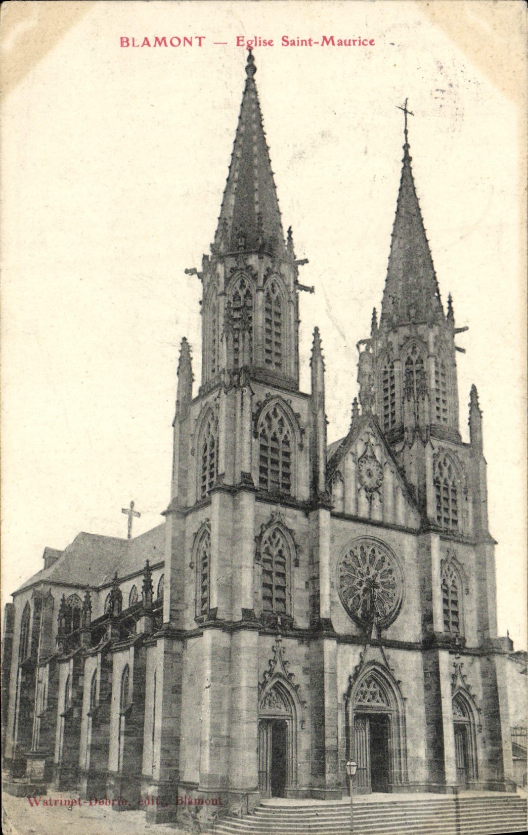 VINTAGE POSTCARD Blamont Church Maurice Saint