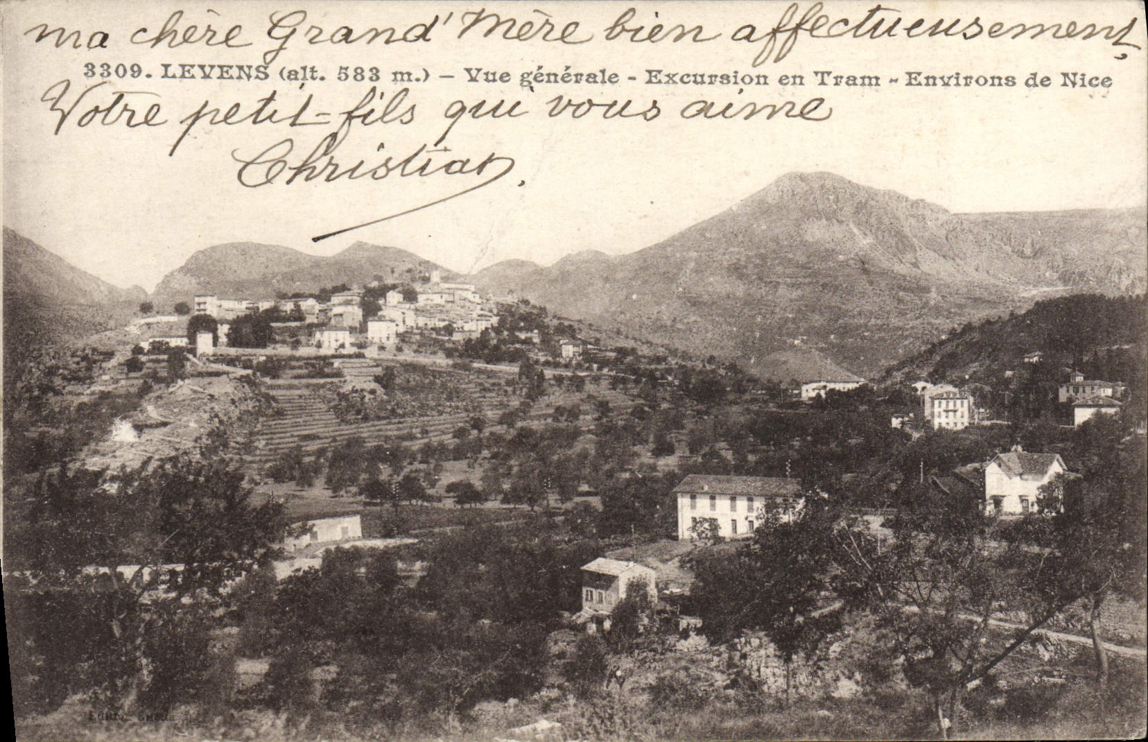 CPA Levens Vue Generale Excursion En Tram Environs De Nice