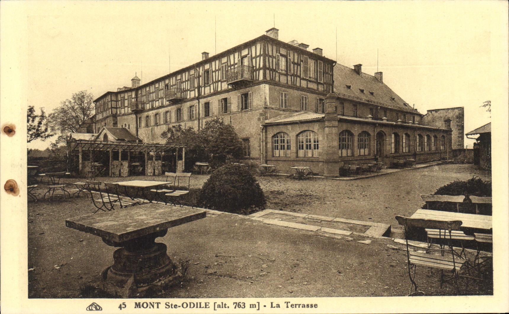 VINTAGE POSTCARD Mount co. Odile the Terrace