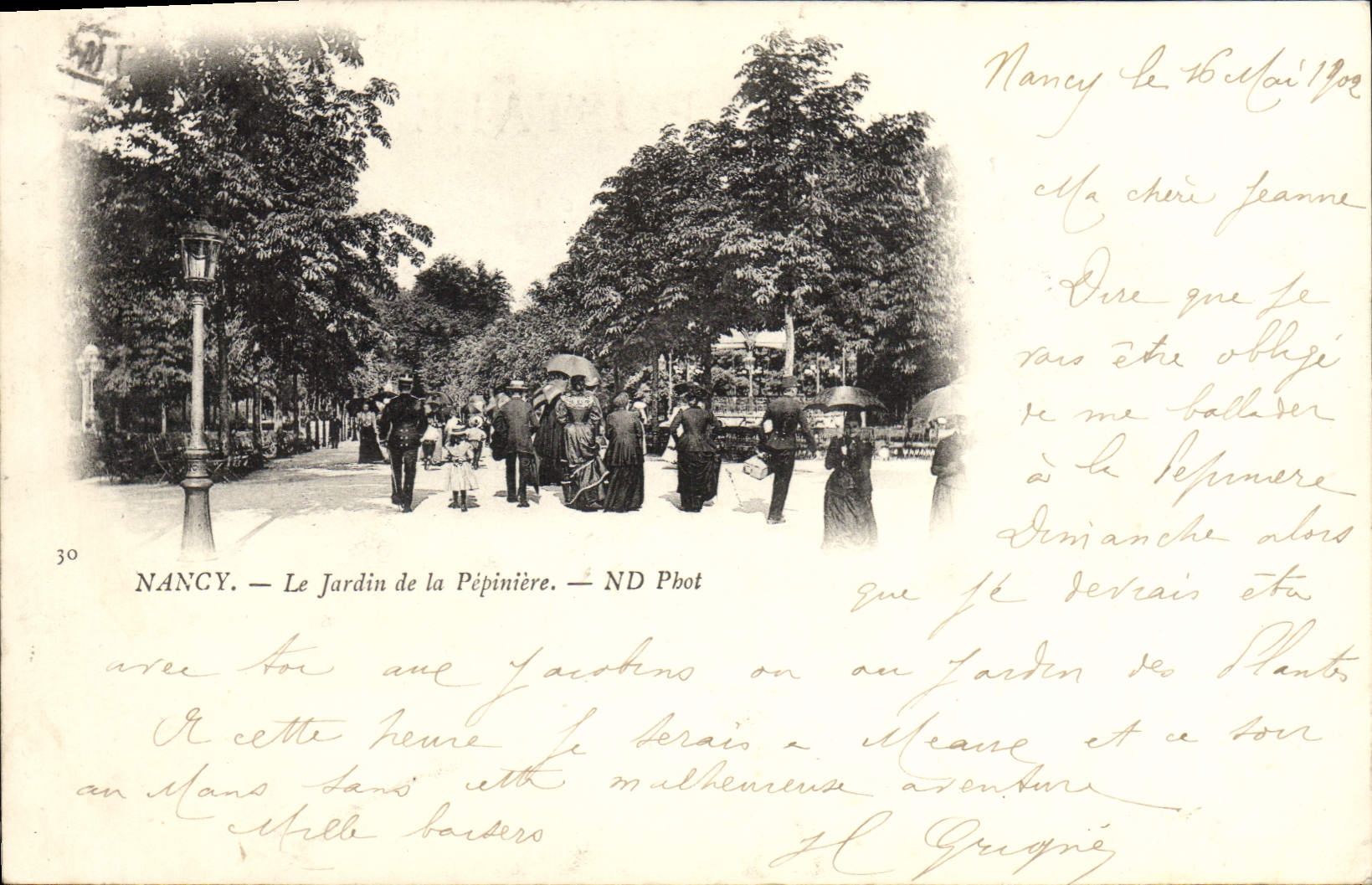 CPA Nancy Le Jardin De La Pepiniere