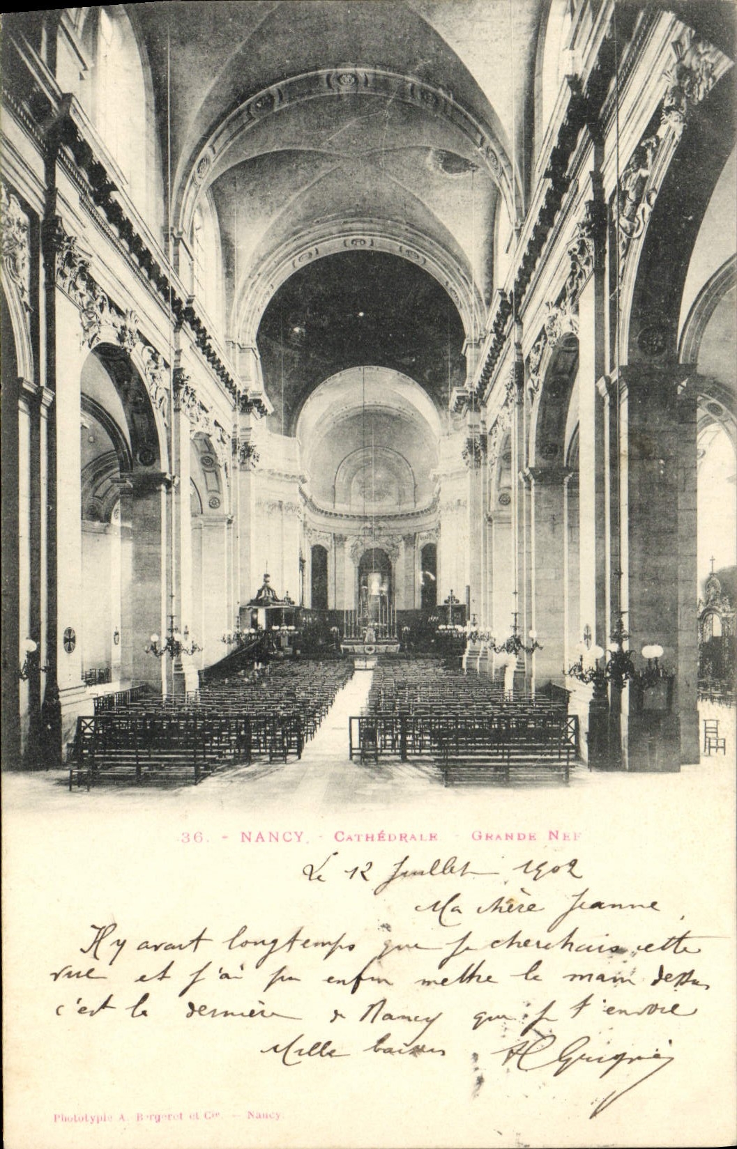 CPA Nancy Cathedrale Grande nef