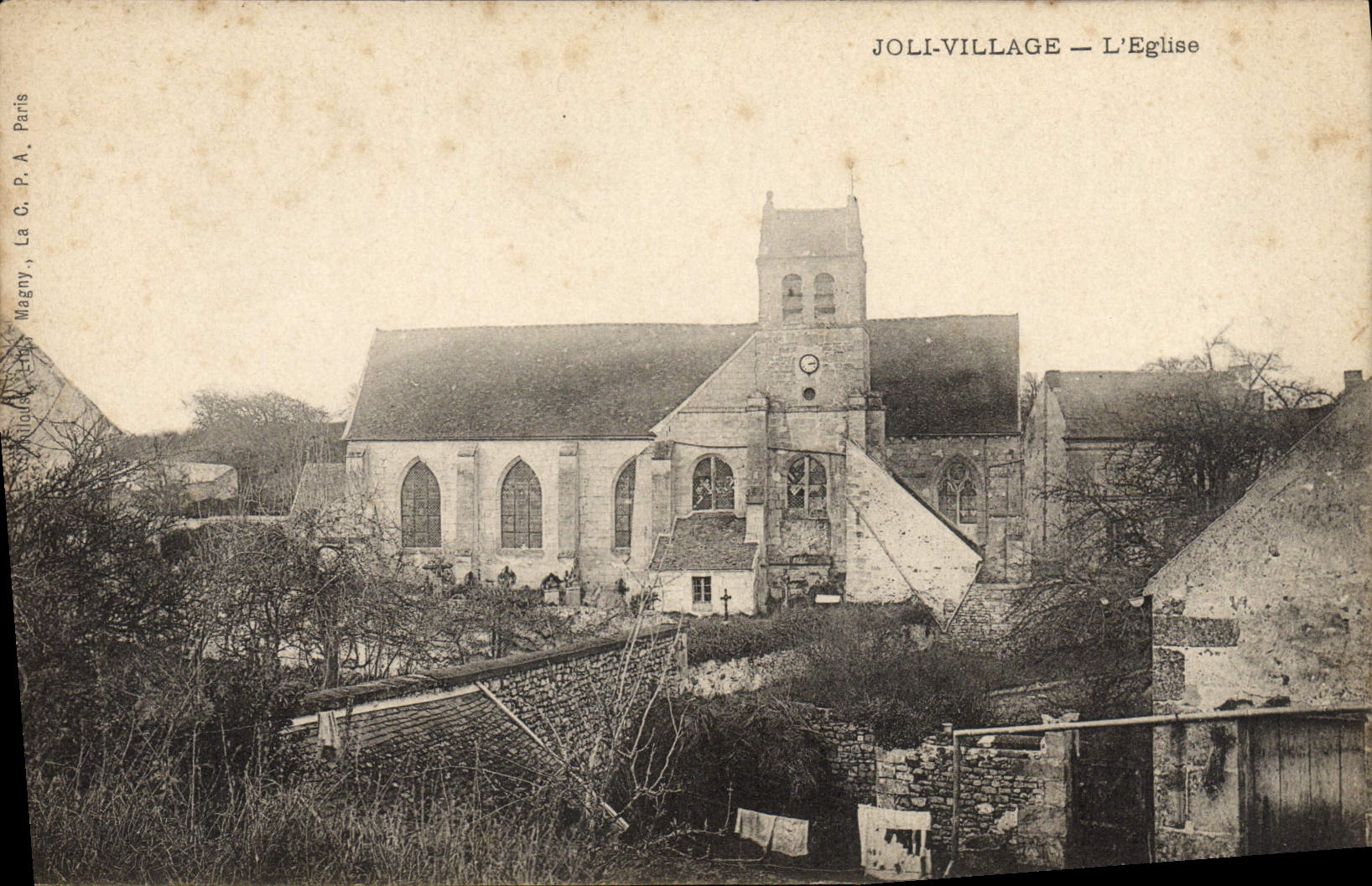 VINTAGE POSTCARD Pretty Village the Church