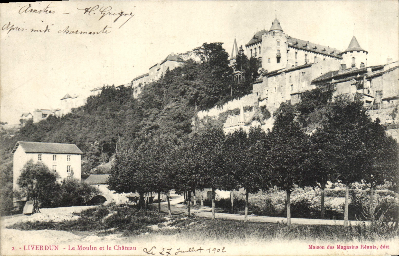 VINTAGE POSTCARD Liverdun the Mill And the Castle