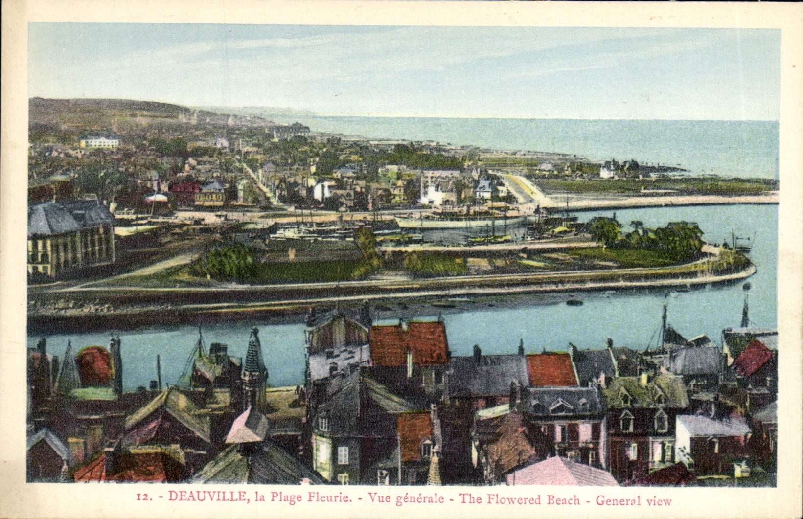 CPA Deauville La Plage Fleurie Vue Generale 