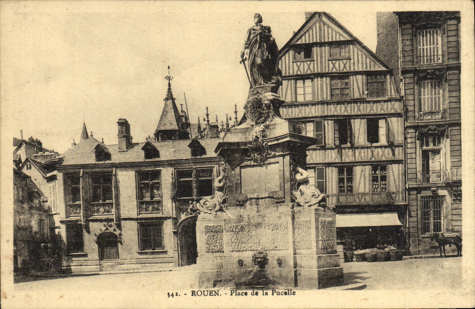 VINTAGE POSTCARD Rouen Places Of the Virgin Jeanne d' Arc