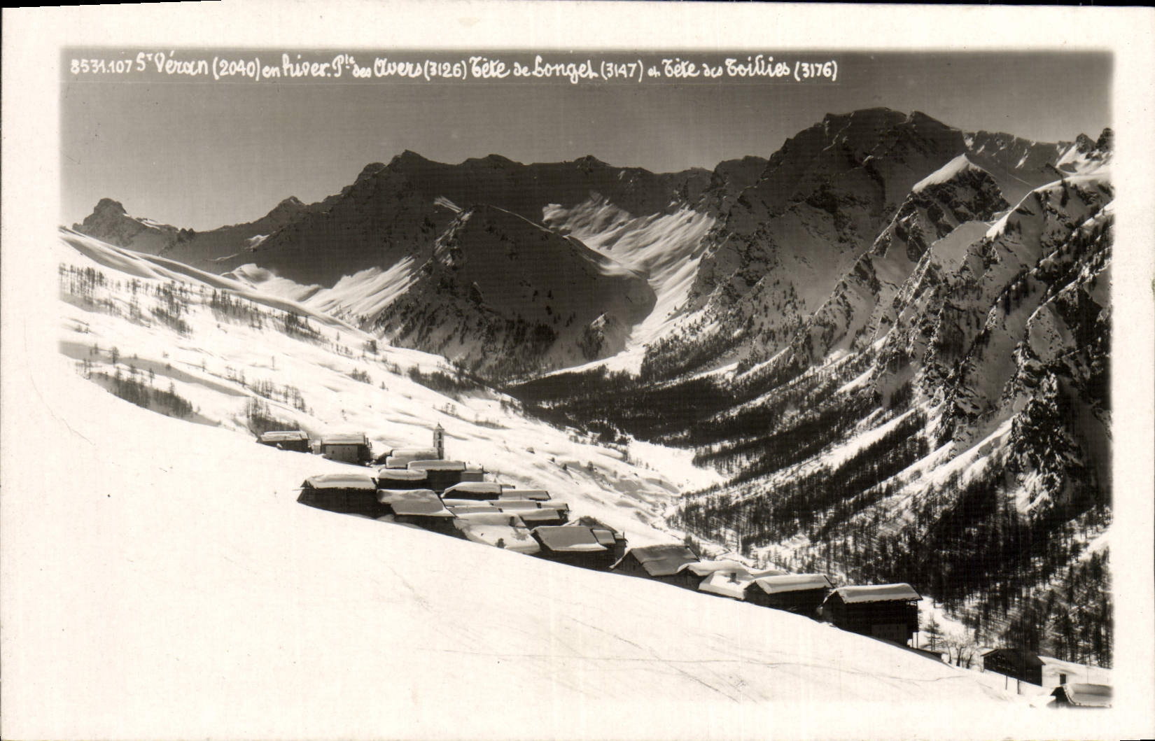 CPM St Veran en hiver Tete de Longet