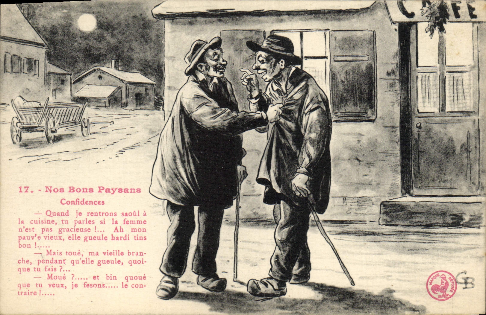 CPA Nos Bons Paysans Confidences