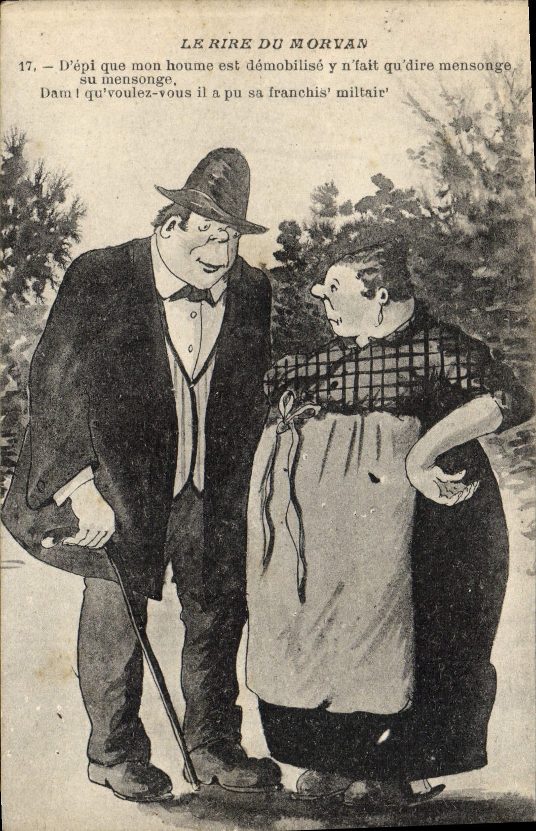 CPA Le Rire Du Morvan D'Epi que Mon Houme Est Demobilise Folklore