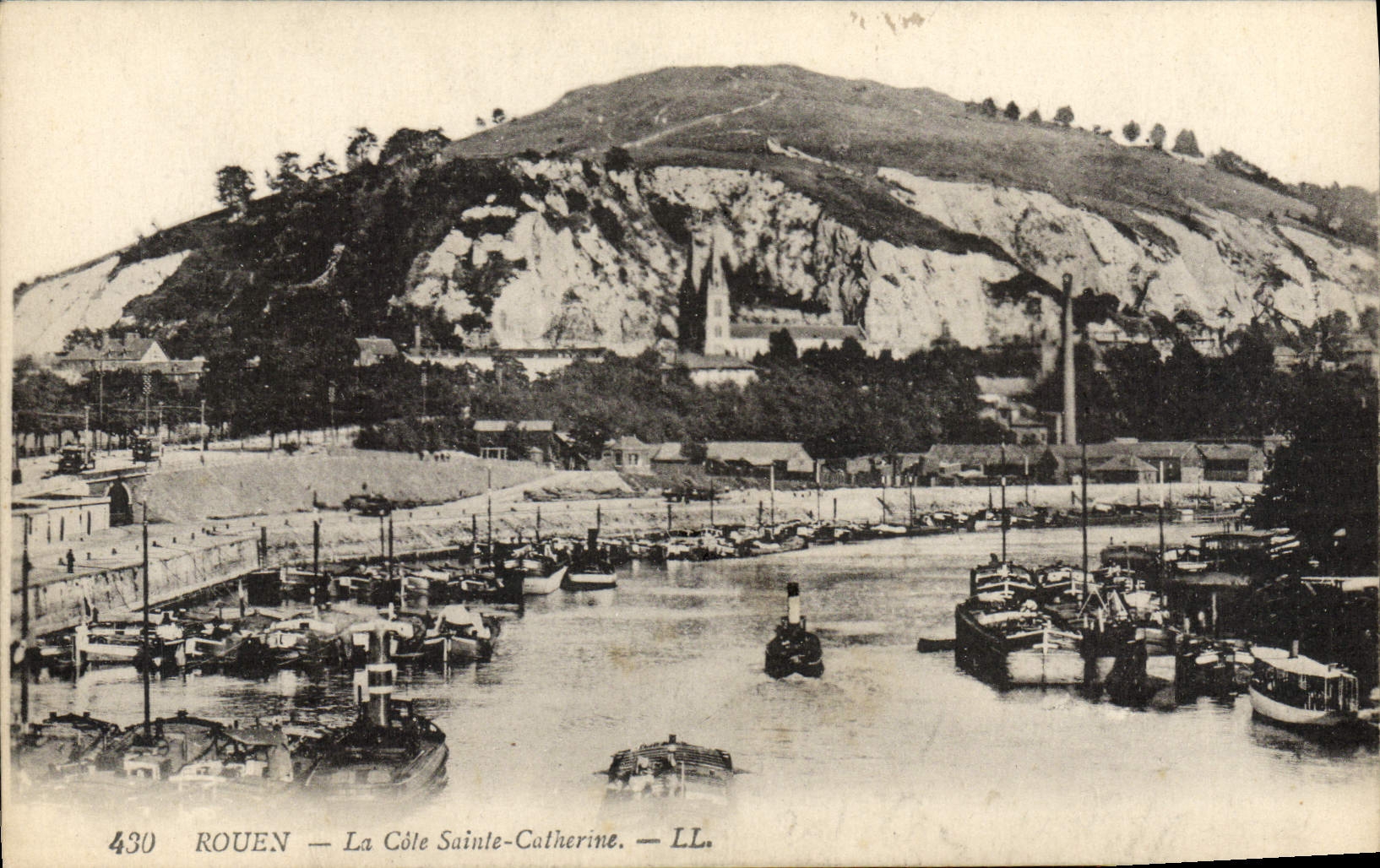 CPA Rouen La Cote Sainte Catherine Bateaux 