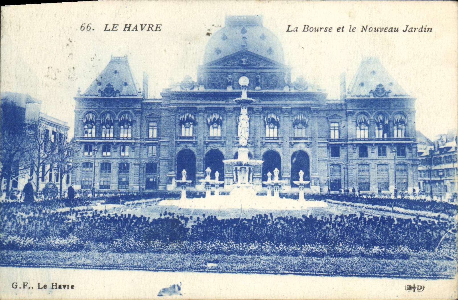 POSTAL Le Havre de la VENDIMIA la bolsa de acción y el nuevo jardín