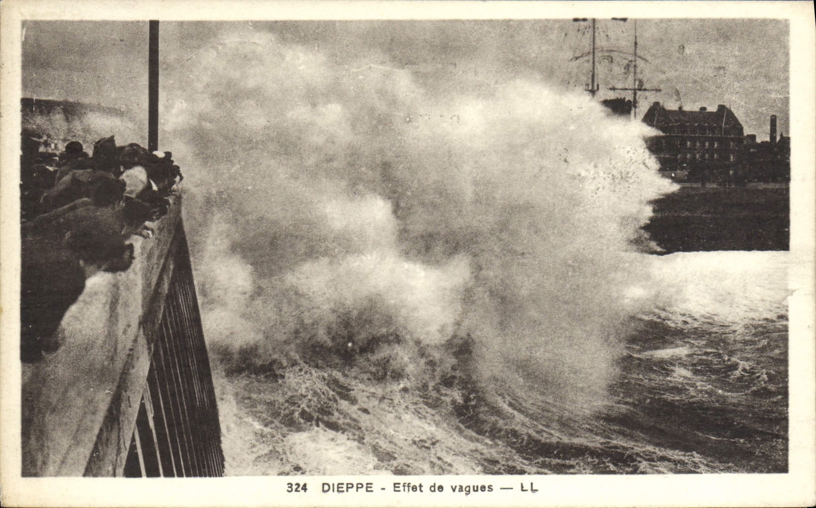 Efecto de Dieppe de la POSTAL de la VENDIMIA de ondas