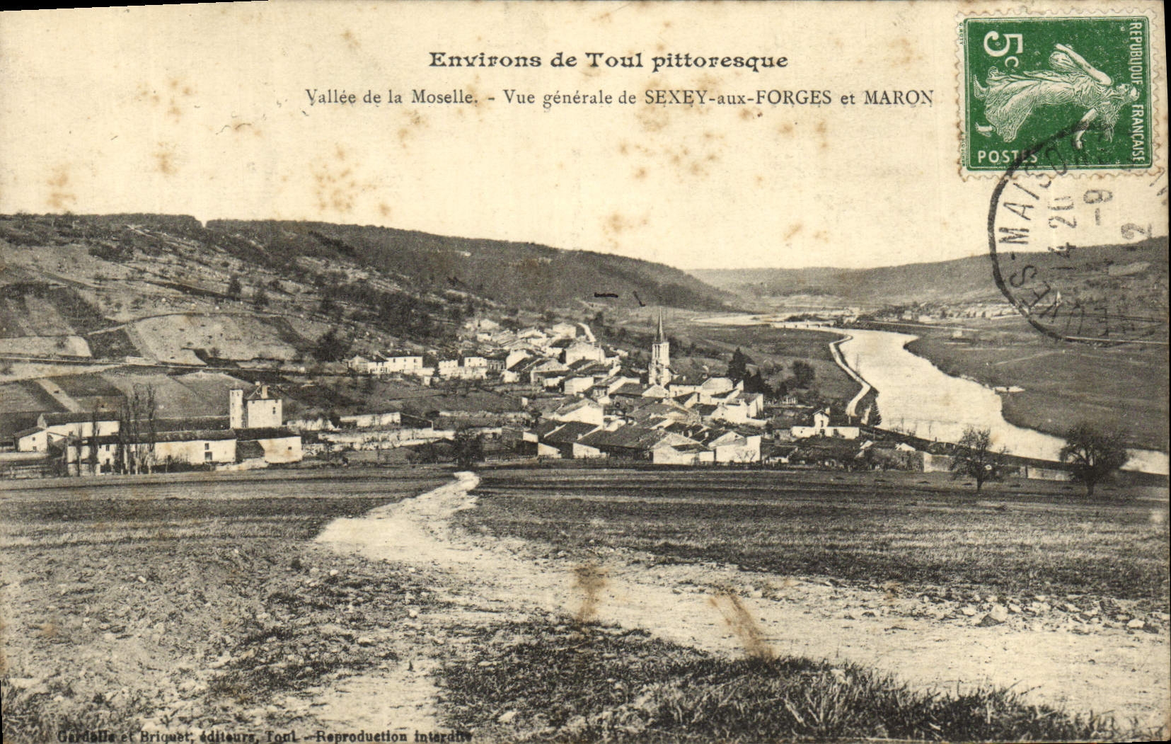 VINTAGE POSTCARD Surroundings of Toul View of Sexey to the Forging mills and Maron