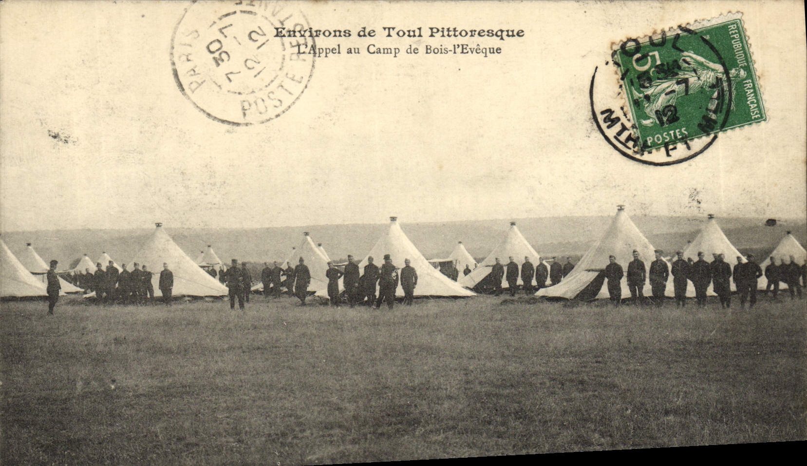 VINTAGE POSTCARD the Call to the Wood Camp I' Eveque Militaria