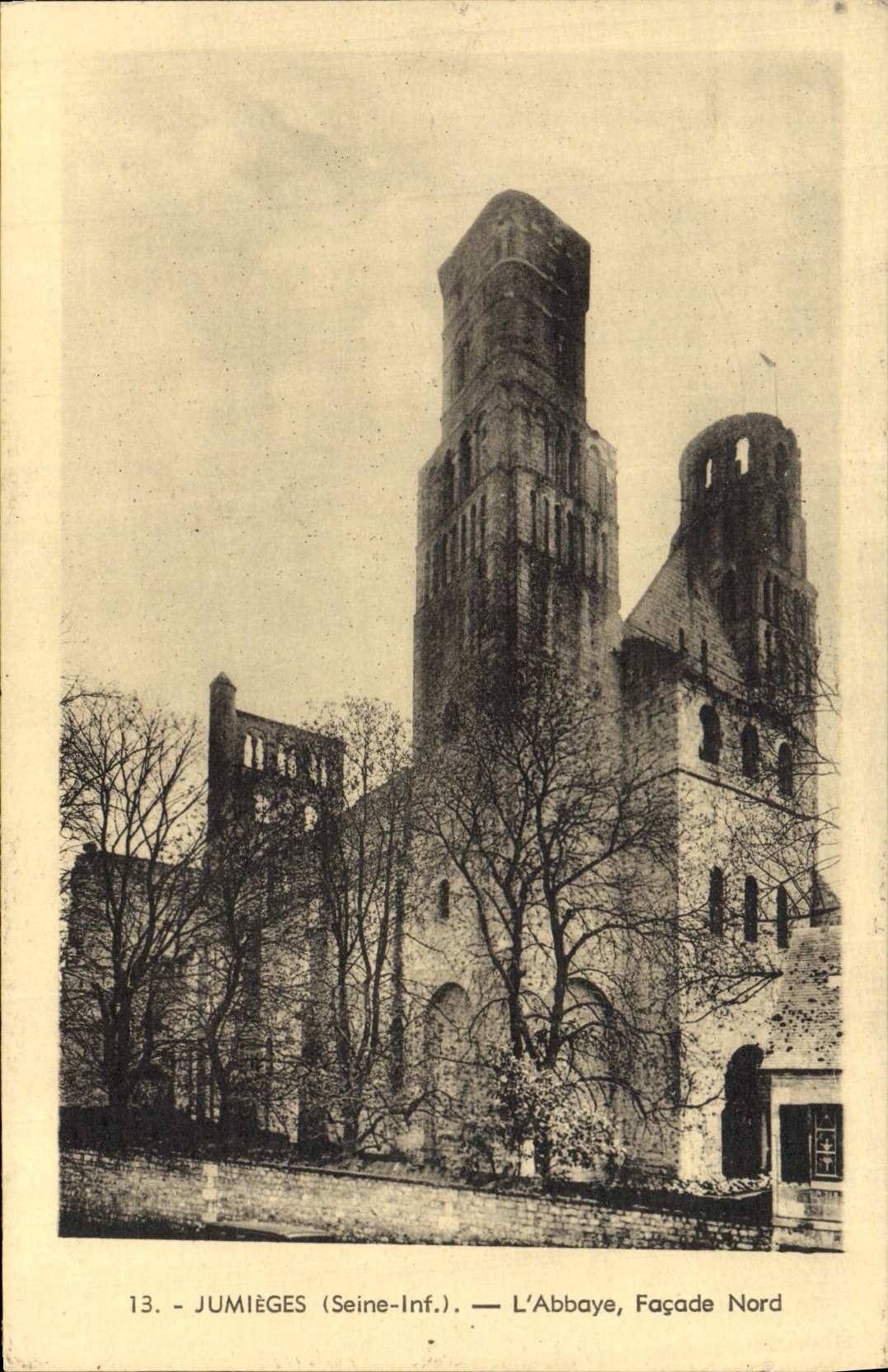 VINTAGE POSTCARD Jumieges the Northern Frontage Abbey