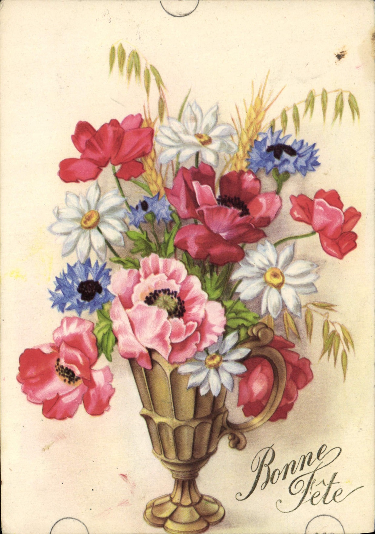 CPM Bonne Fete Fleurs