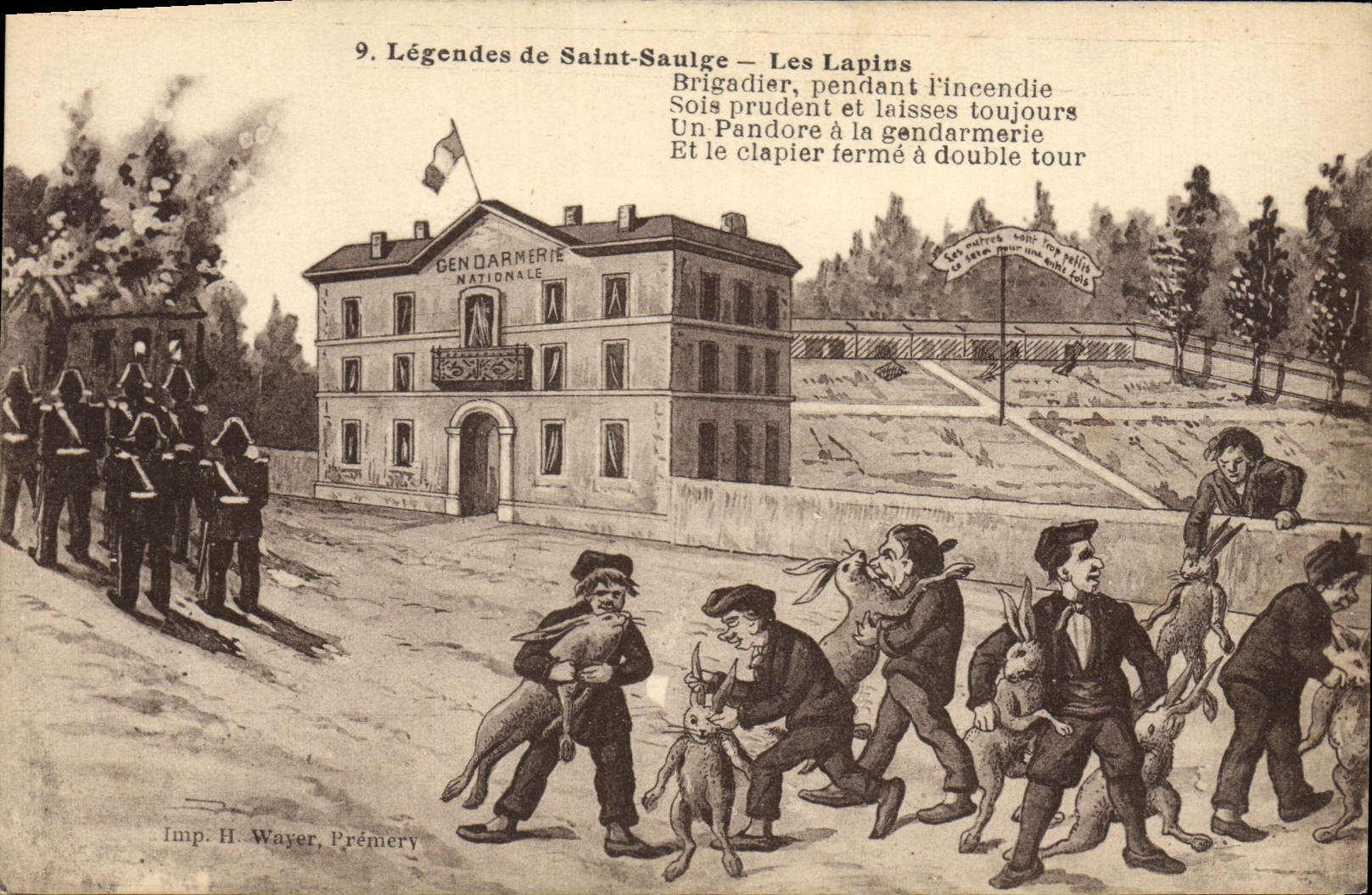 CPA Legendes de Saint Saulge Les Lapins Folklore 