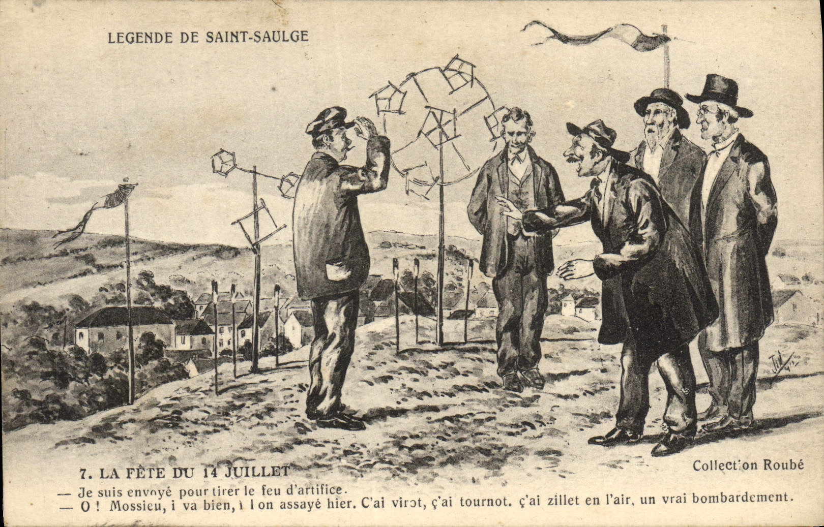CPA Legende de Saint Saulge Fete du 14 juillet Foklore 