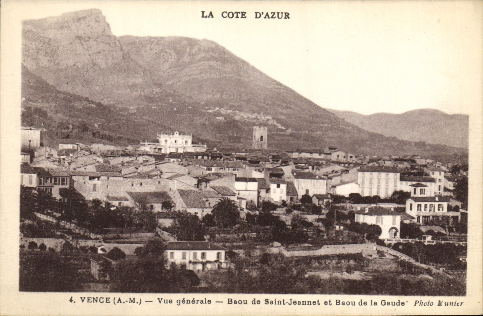 Genearle visto Vence Baou de Saint Jeannet y Baou de la POSTAL de la VENDIMIA de Gaude