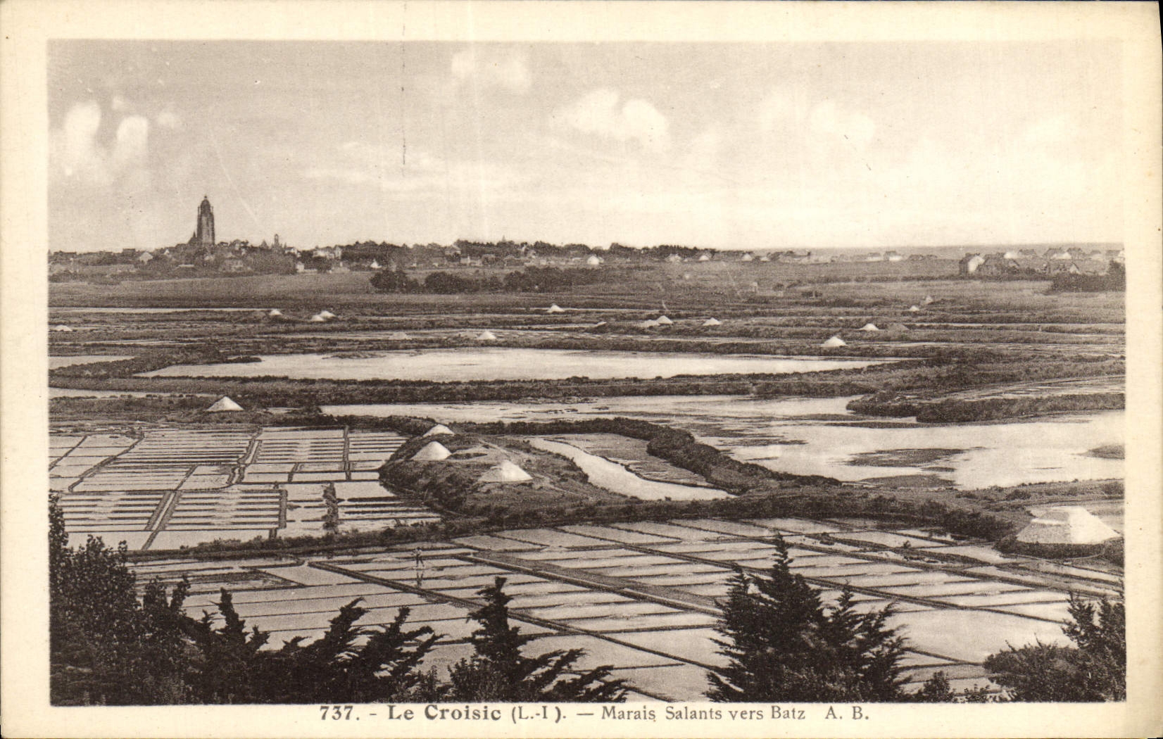 CPA Le Croisic Marais Saints vers Baiz