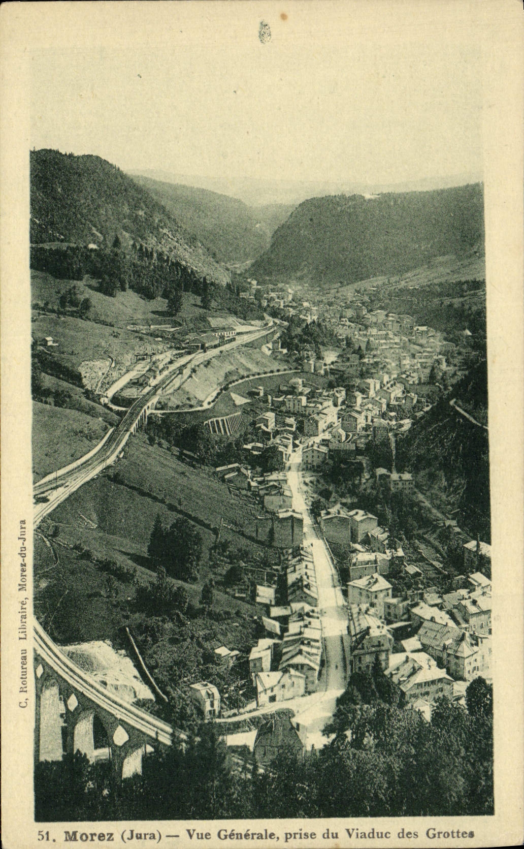 VINTAGE POSTCARD Morez View taken of the Viaduct of the Caves