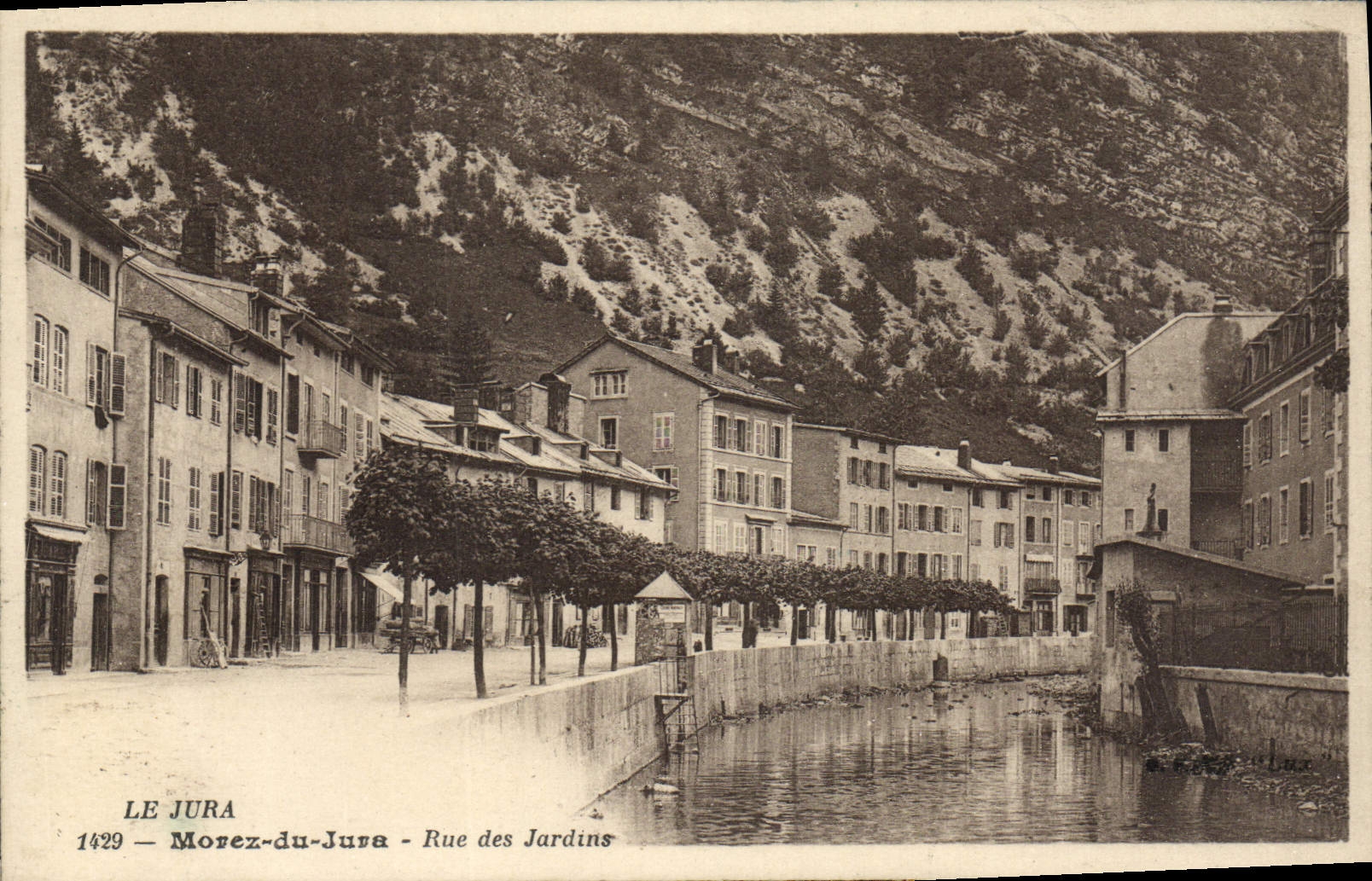 VINTAGE POSTCARD Morez of the Jura Street of the Gardens