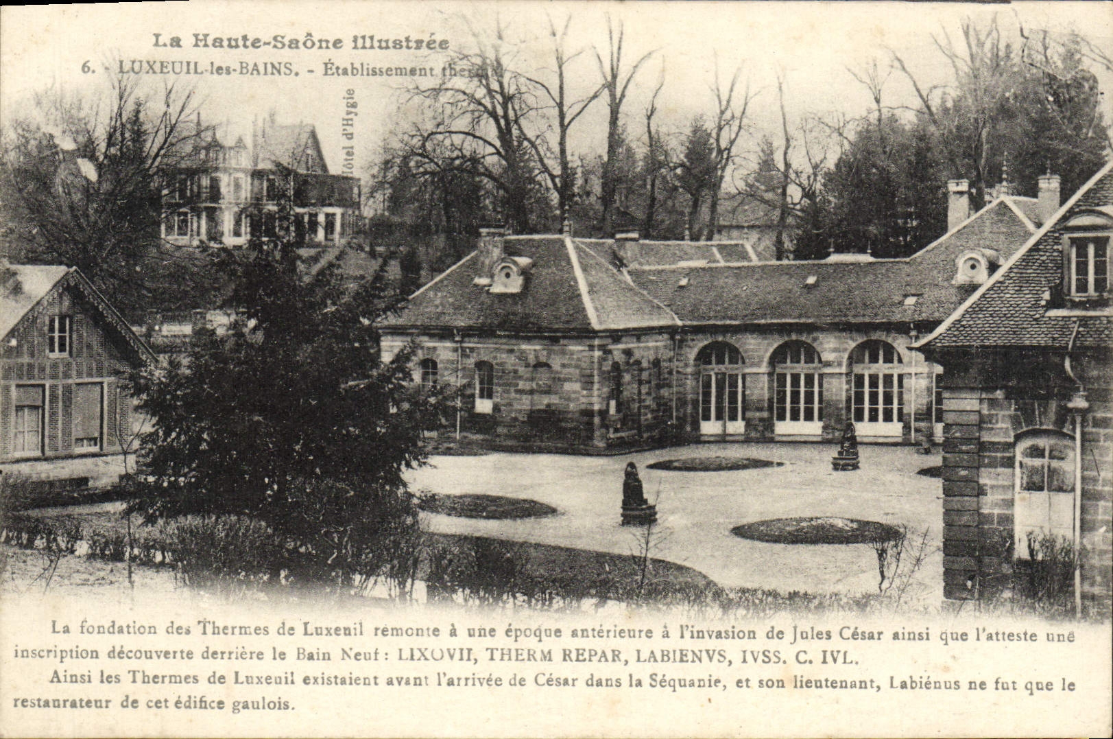 VINTAGE POSTCARD the High illustrated Saone Luxeuil les Bains Hydropathic establishment