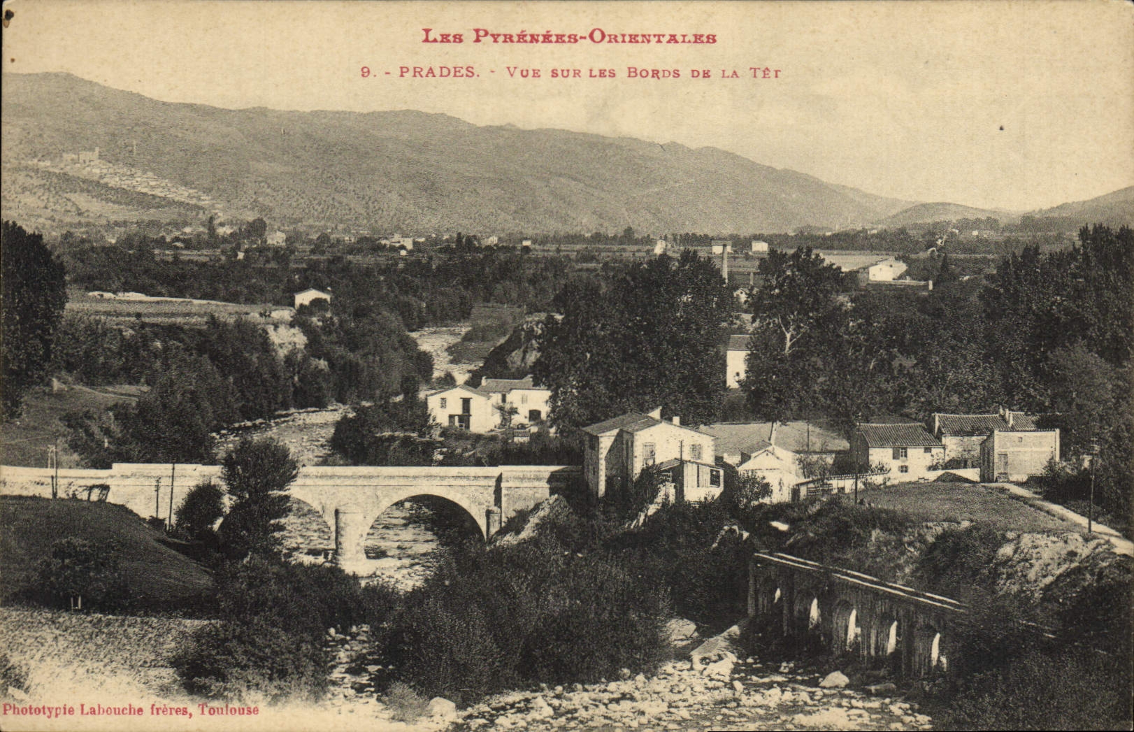 VINTAGE POSTCARD Prades Seen On the Edges Of the Small fireclay cup