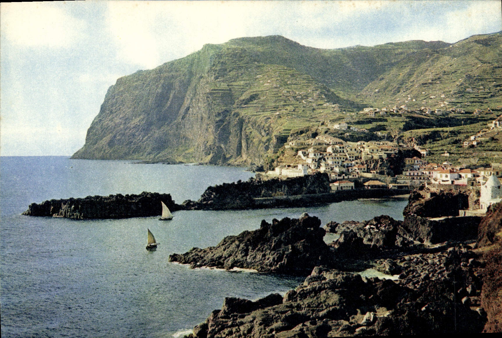 CPM Cabo Girao Camara de Lobas Village in the Foreground Madeira
