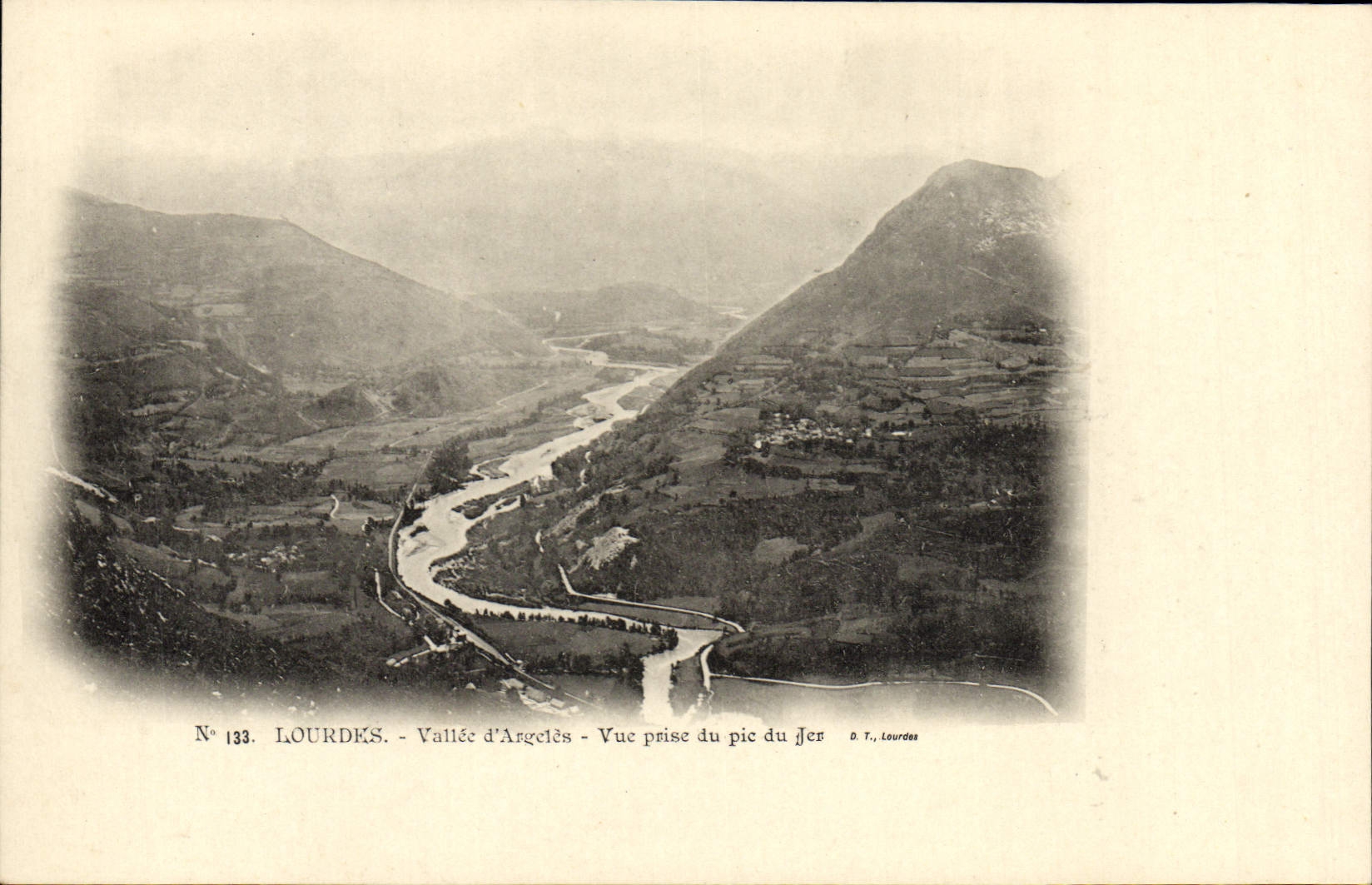 VINTAGE POSTCARD Heavy Valley of Argeles Seen from Of the Peak Of Jer