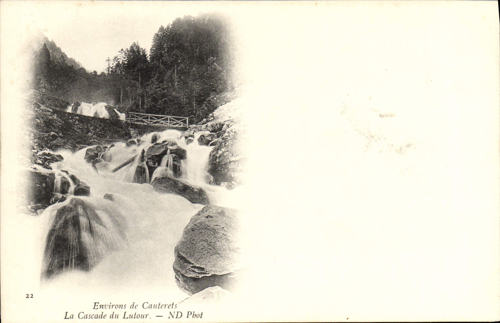 VINTAGE POSTCARD Surroundings De Cauterets the Cascade Of Lutour