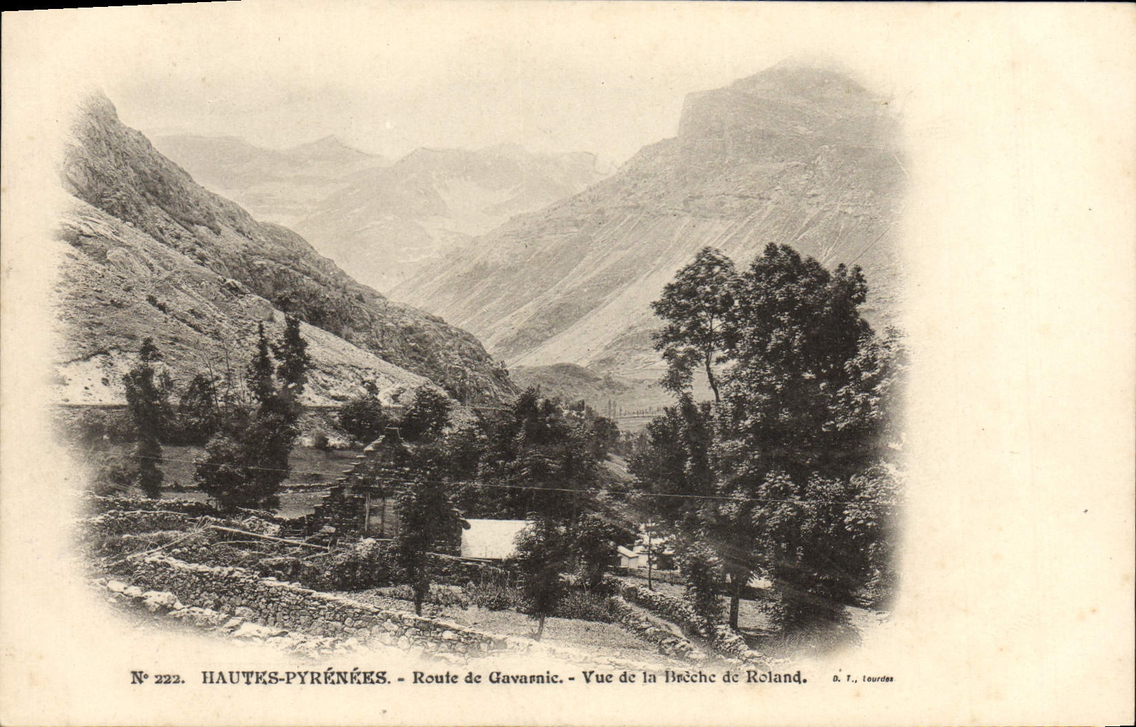 VINTAGE POSTCARD the High Pyrenees Road De Gavarnie Seen Of the Breach Of Roland