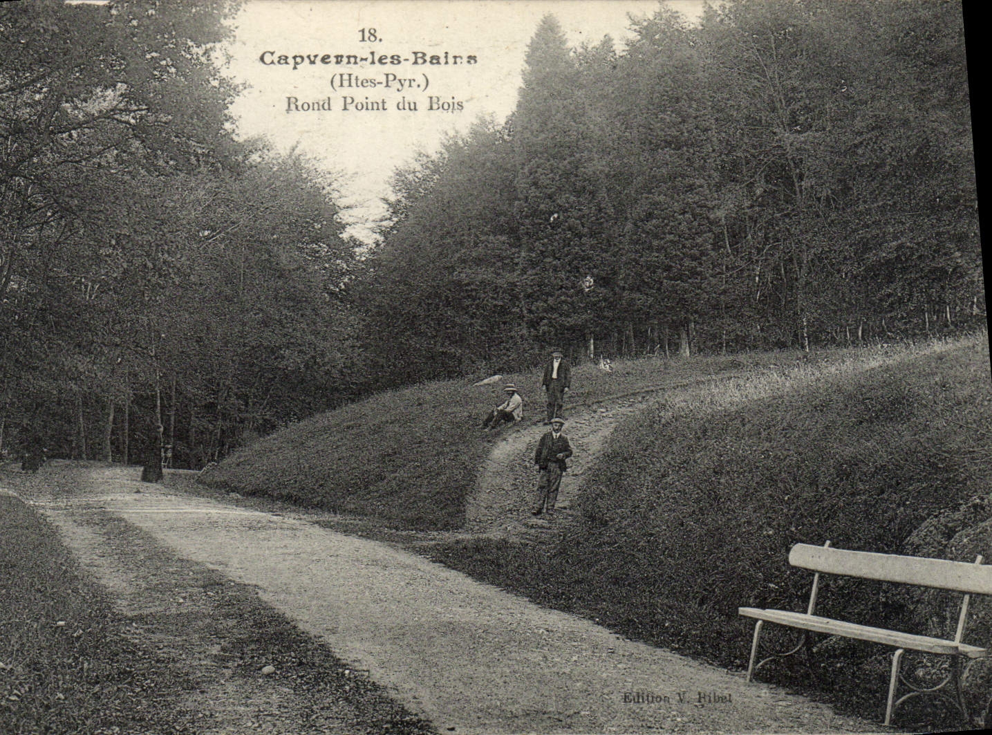 VINTAGE POSTCARD Capvern Les Bains Round Point Of Wood