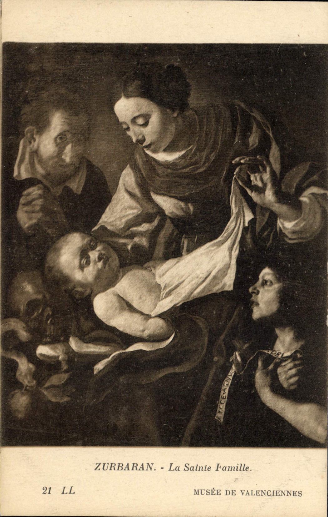 VINTAGE POSTCARD Zurbaran the Museum Holy Family Of Valencians