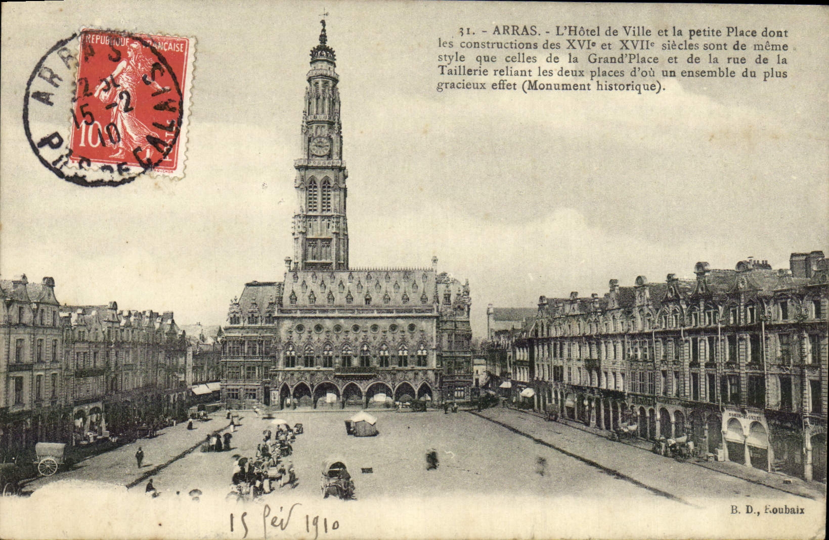 CPA Arras L'Hotel De Ville Et La Petite Place 