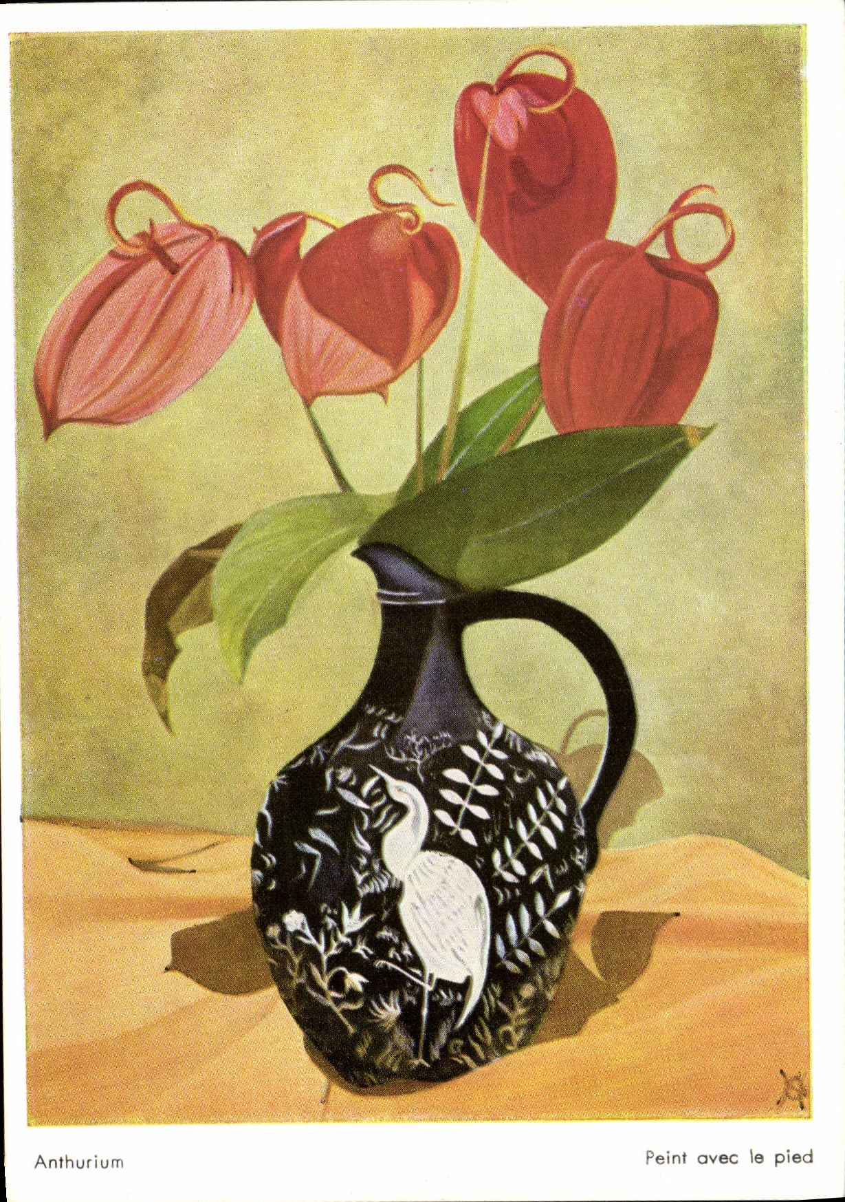 MODERN CARD Anthurium Painted With the Foot