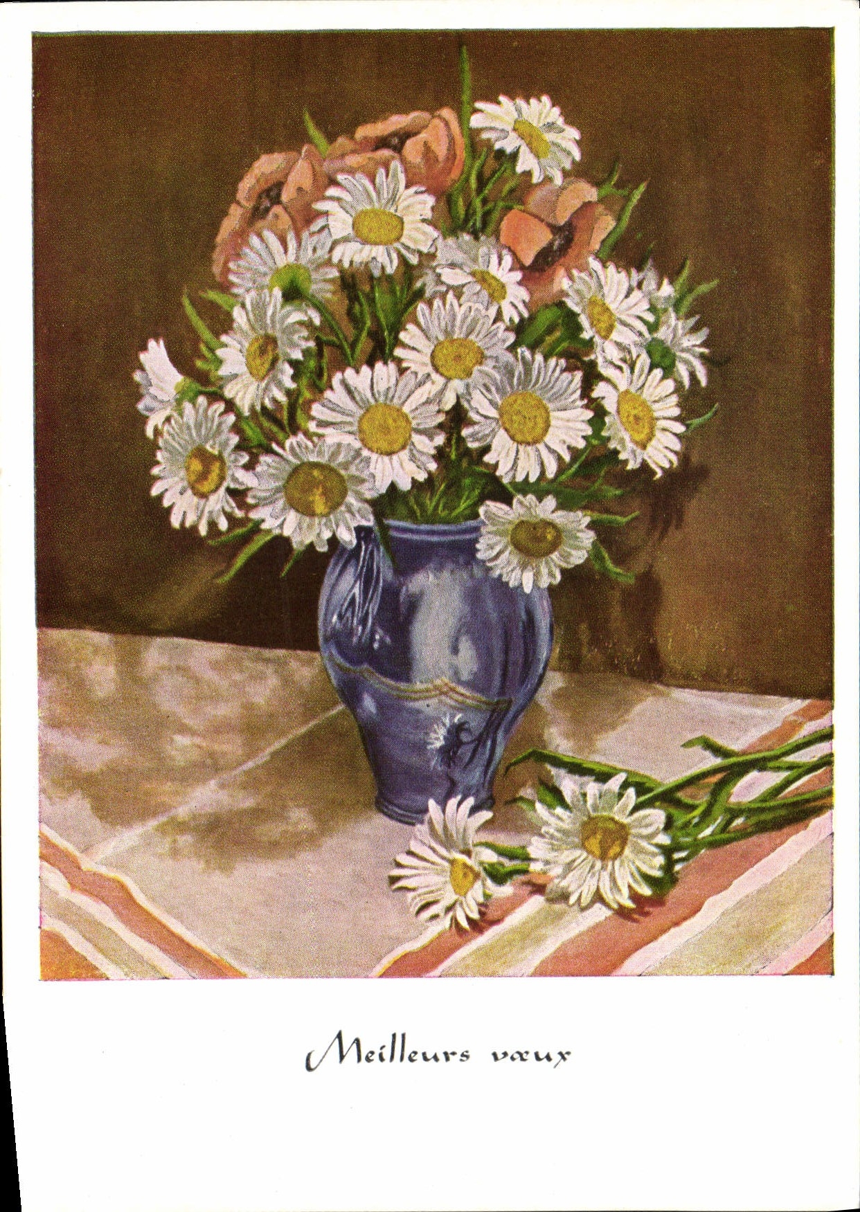 CPM Meilleurs Voeux Fleurs