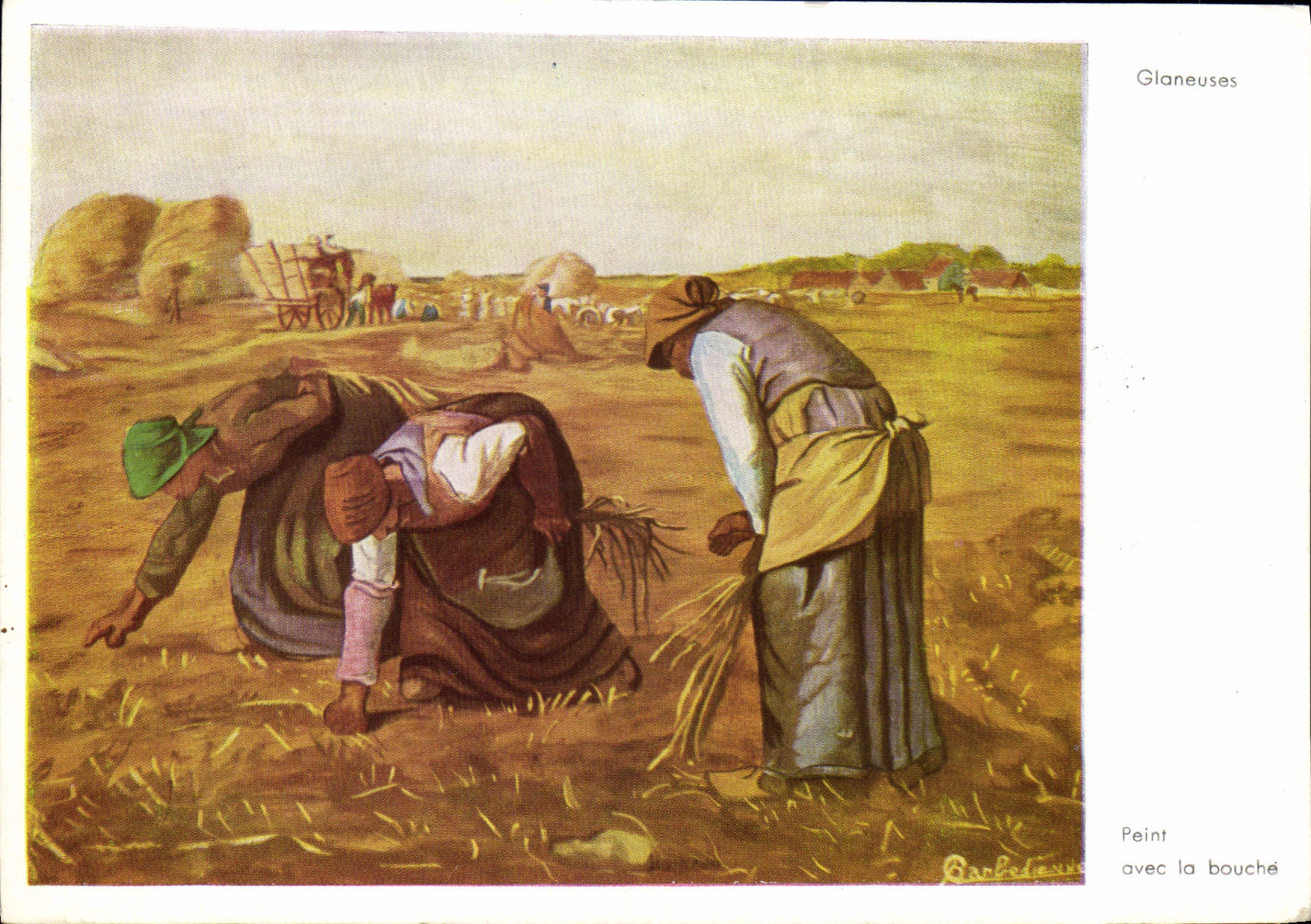 MODERN CARD Glaneuses Paints With the Mouth