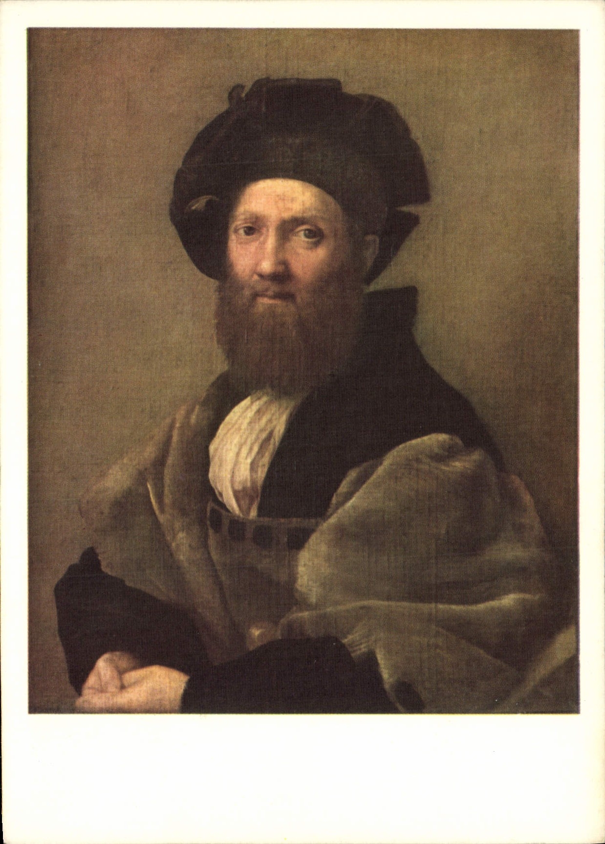 MODERN CARD Painting Italian Raphael Sanzio the Portrait De Balthazar Castiglione Museum of Louvre