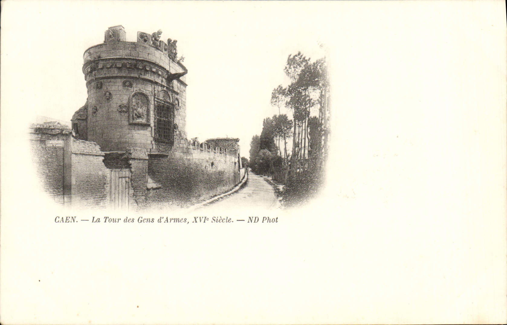 CPA Caen La tour des gens d'armes 