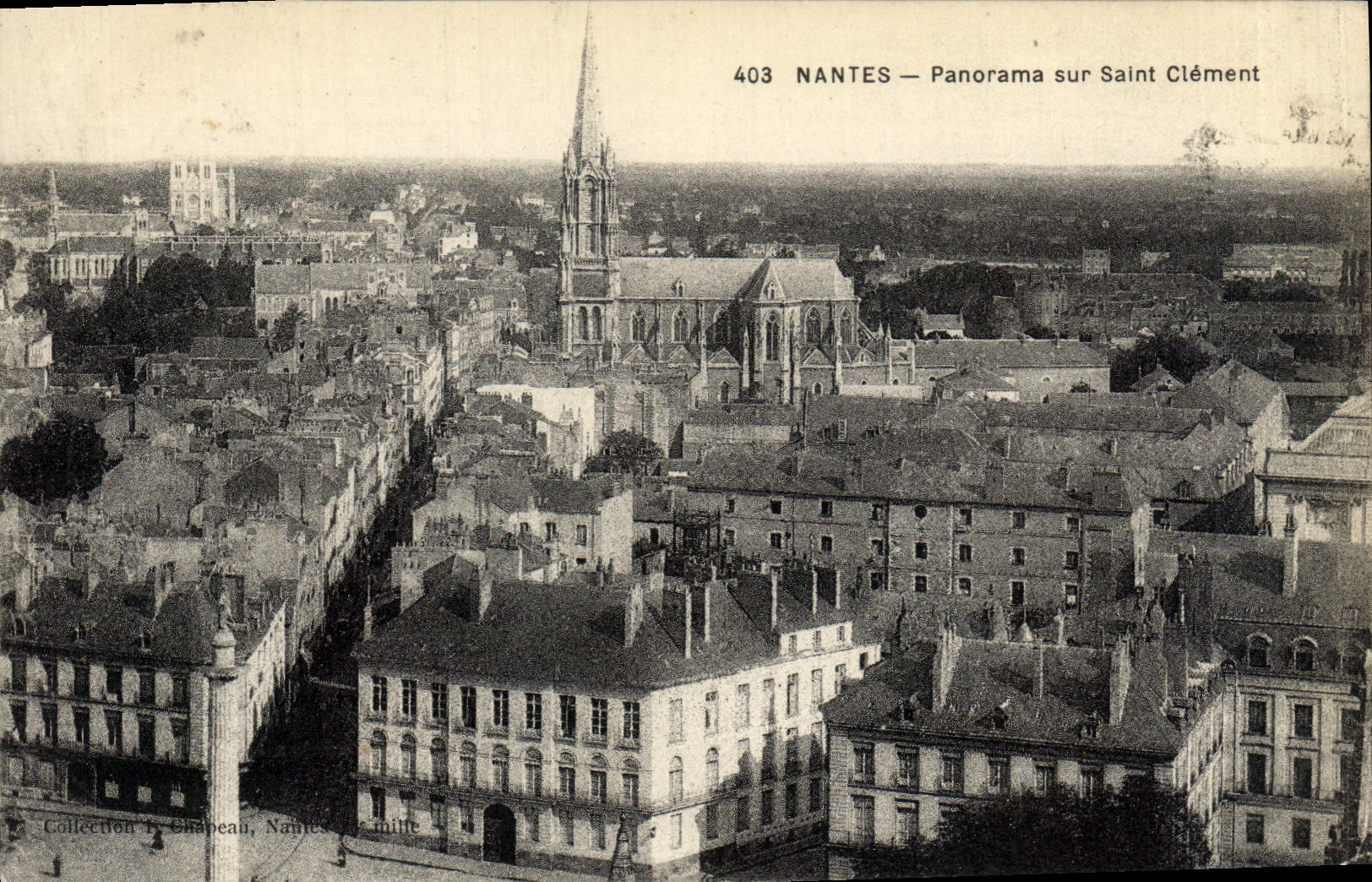VINTAGE POSTCARD Nantes Panorama on Saint Clement