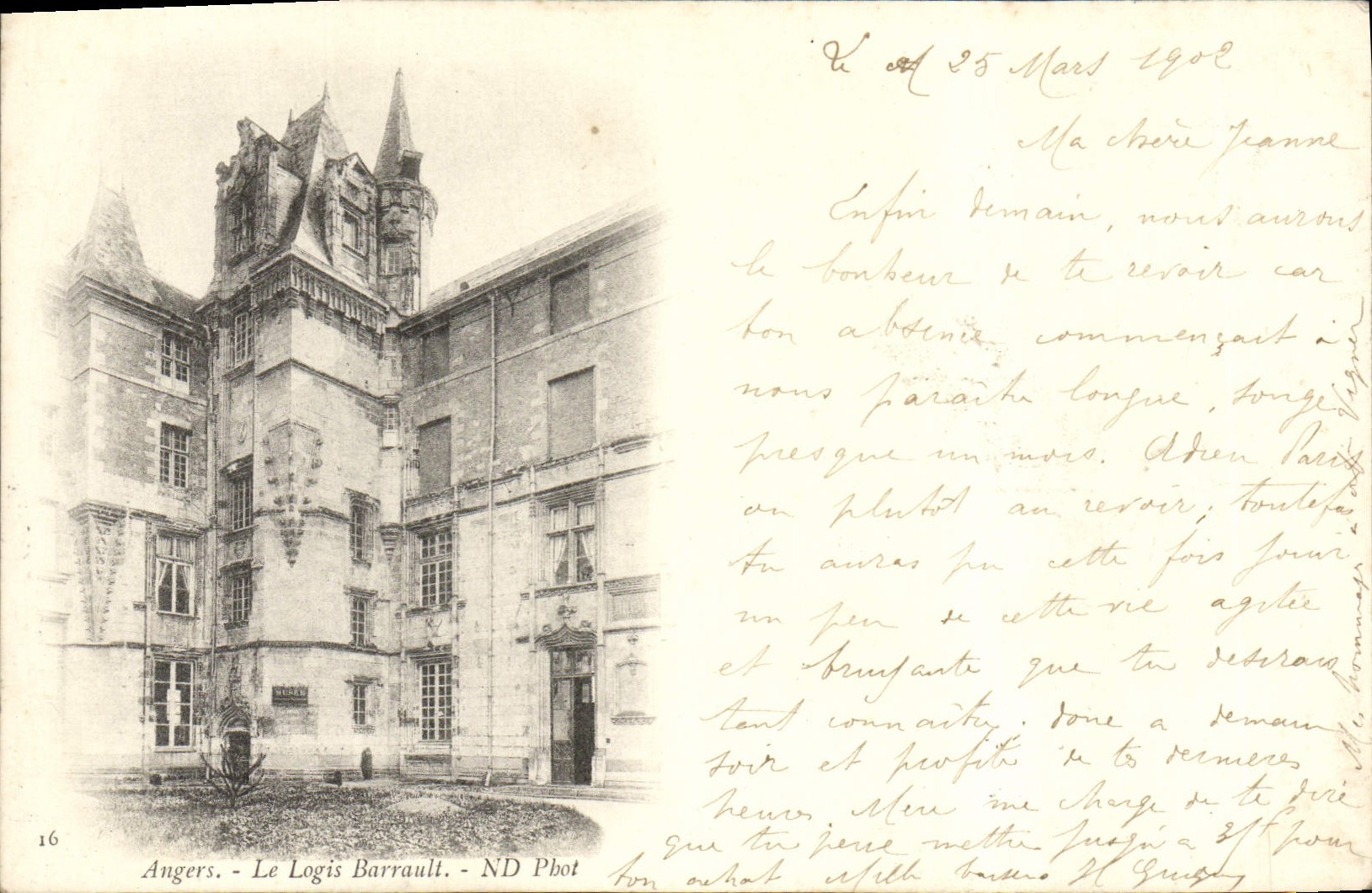 VINTAGE POSTCARD Angers the Barrault Home