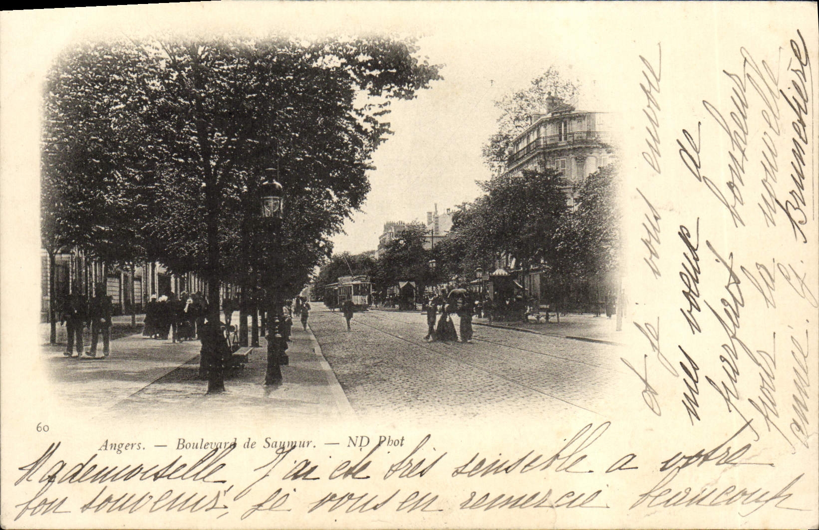 CPA Angers Boulevard de Saumur Tramway