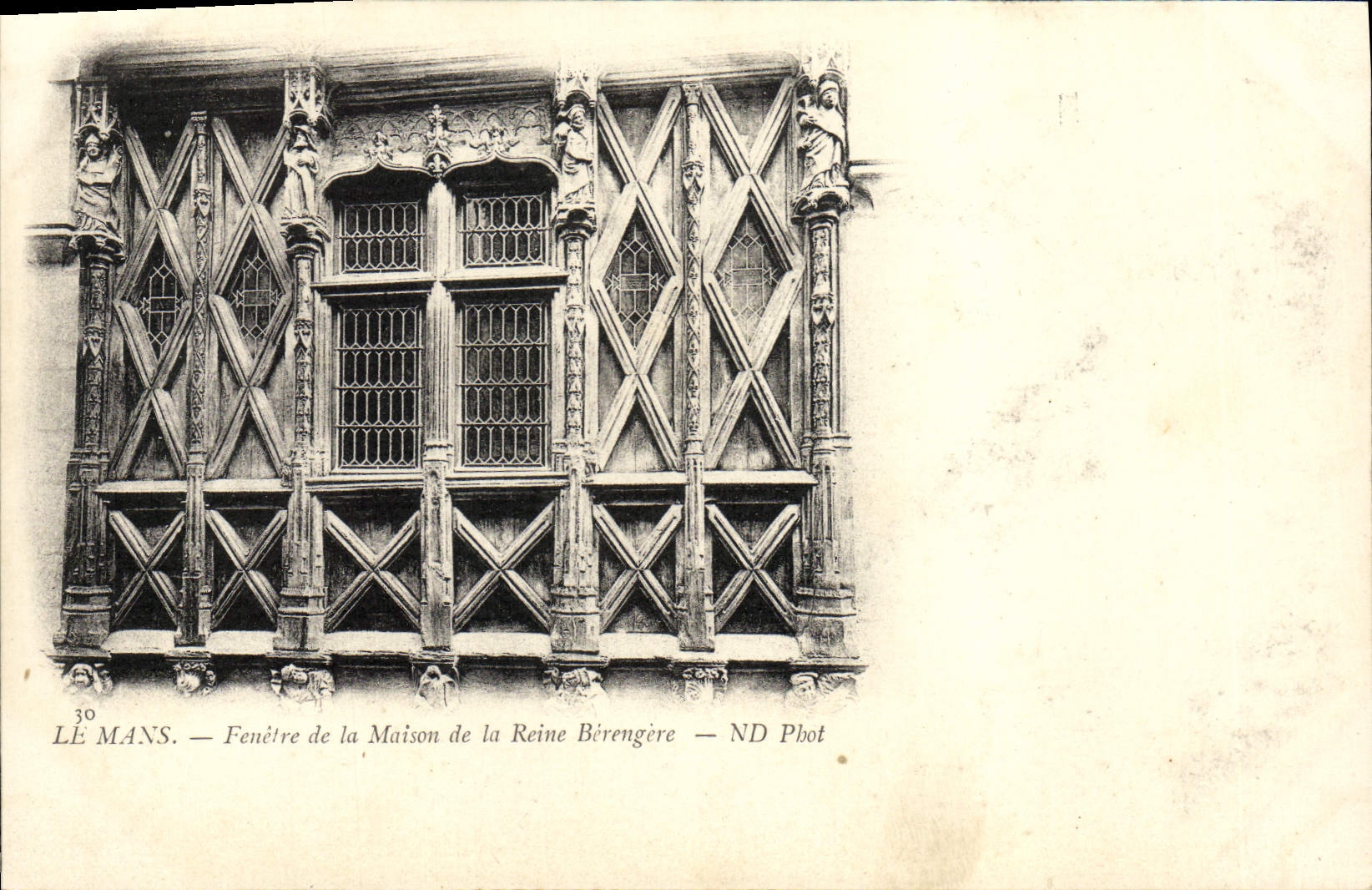 VINTAGE POSTCARD Mans Fenestrates House of the Queen Berengere