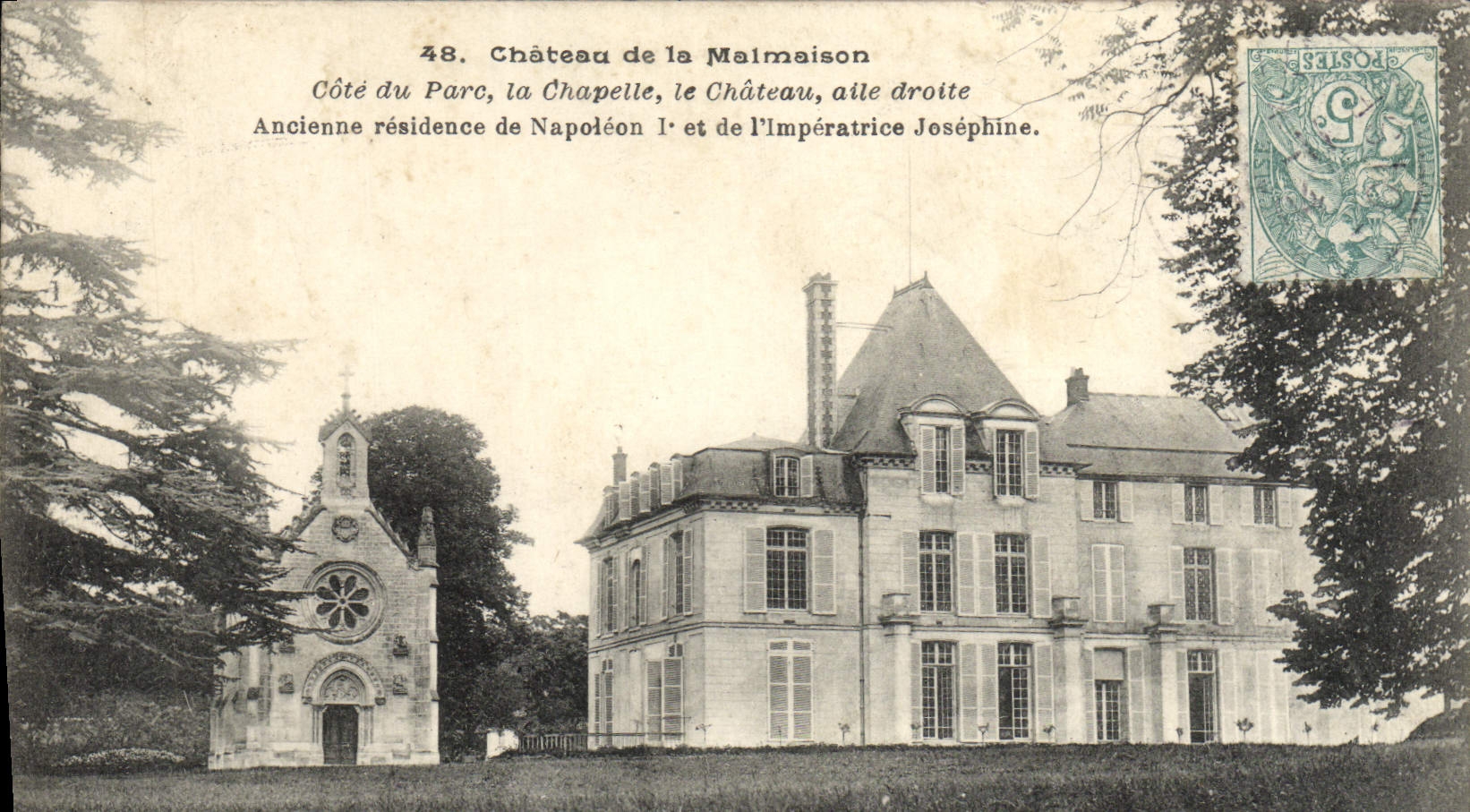 CPA Chateau de la Malmaison Cote du parc La chapelle Le chateau