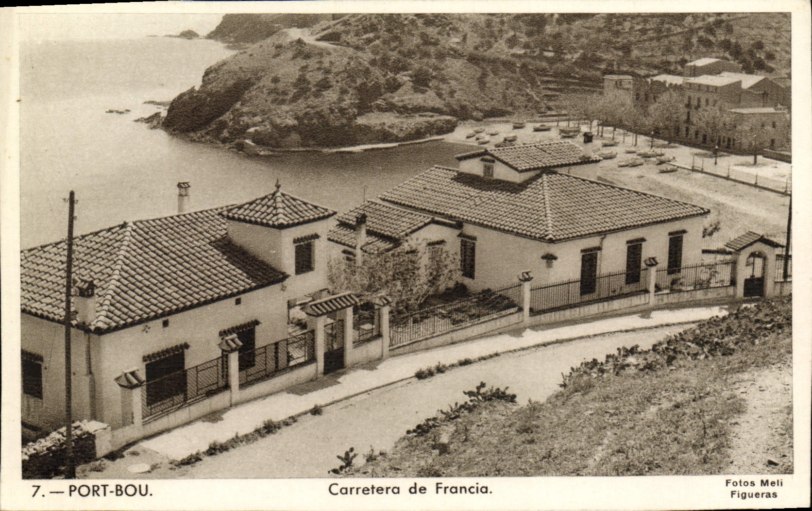 VINTAGE POSTCARD Port Bou Carretera de Francia