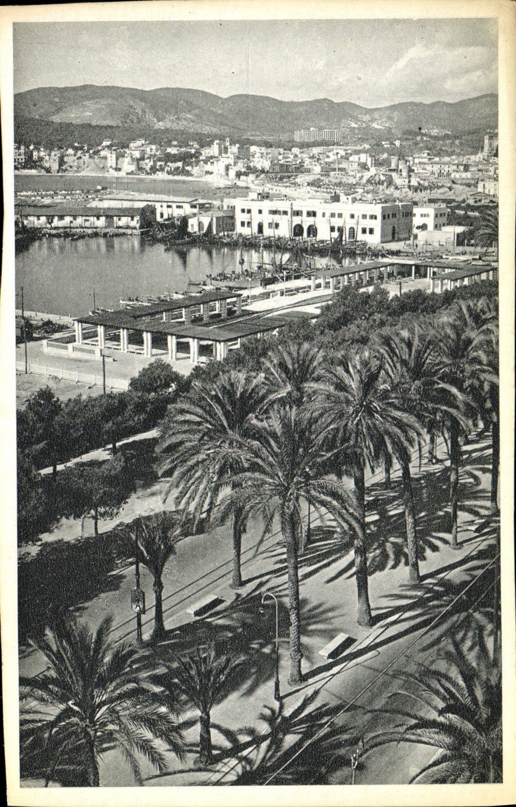 MODERN CARD Barcelona Port Boats